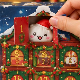 24-Piece Christmas Squishy 2026 Christmas Advent Calendar 24 Day Countdown Gifts for Adults– Slow-Rising Dumpling Shapes for Holiday Countdown Fun, Stress Relief and Gifting