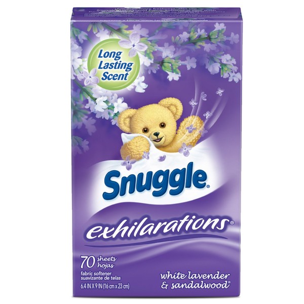 Snuggle Exhilarations Fabric Softener Dryer Sheets, Lavender & Vanilla Orchid, 70 Count