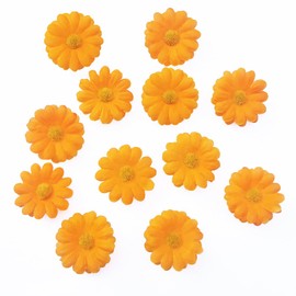 12pcs Womens Multi-colored Sweet Daisy Hair Clips Mini Sun Flower Hairpins Hair Accessory for Bridesmaid Wedding Photography (Orange)
