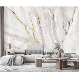 YQWDMX -Gold Marble Fabric Wallpaper Abstract Texture Mural Living Room 140" x 91" (Not Peel and Stick)