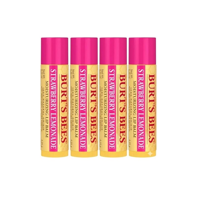 Burt's Bees Bálsamo labial hidratante de limonada de fresa 100%