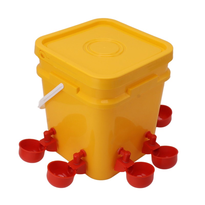 Automatic Chicken Waterer Cup with 12L Handheld Barrel Poultry Drinking