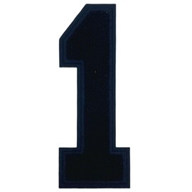 1 Pcs 10" Black Chenille Number Patch, Iron On Appliques for Clothing, Jackets, Backpacks Varsity Style Large Number Pair with Varsity Letter Patches (Black 1)