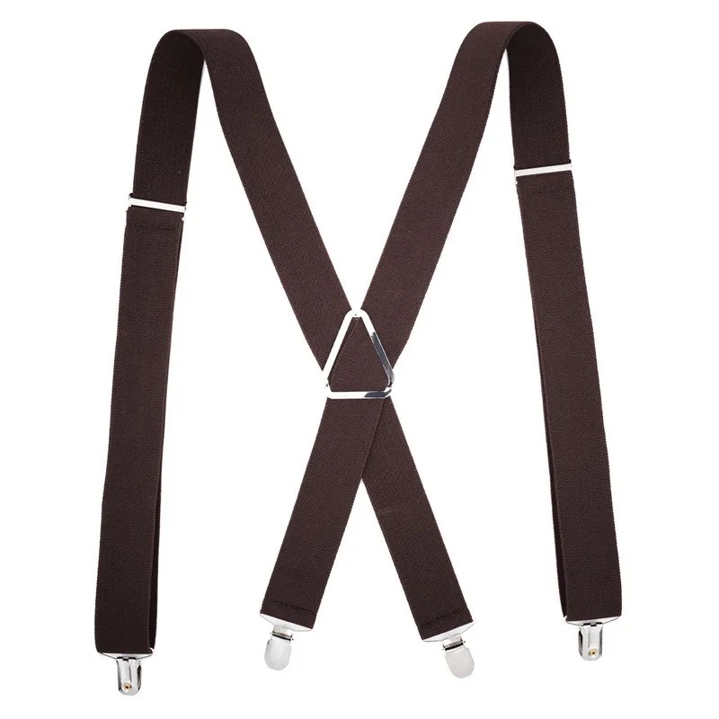 Heavy Duty Suspenders for Men – Adjustable 2-Inch Elastic X-Back