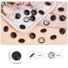letsinstyle 20 PCS 18mm Faux Leather Covered Buttons, Black Round