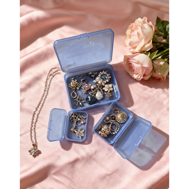 LJY 36 Pieces Mixed Sizes Rectangular Empty Mini Plastic Storage