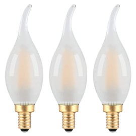 Frosted E12 Candelabra LED Bulbs- Dimmable E12 Light Bulb 40 Watt Equivalent- 4W Antique CA10 Flame Tip Chandelier Bulb, 2700K Soft Warm Candle Bulbs for Wall Sconce, Pendant, Ceiling Fan- 6 Count