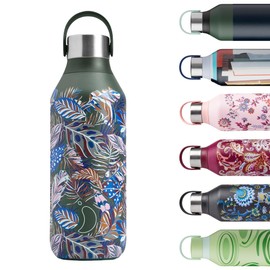Chilly's Series 2 Bottle - Thermos Flasks Made of Stainless Steel with Double-Walled Insulation, Soft Drinking Cap and Carry Strap - Liberty - Chile Jam, 500 ml