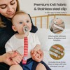 Copper Pearl Pacifier Clip 3-Pack: Premium Knit Binky Clips for