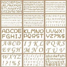 15 Pack Letter Stencils for Painting, Durable Stencils Letters Small Alphabet Stencil, Symbol and Number Stencil Suitable for Painting, Scrapbooking DIY Crafts