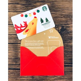 Starbucks 2021 STARBUCKS HOLIDAY REINDEER Christmas Card With Sleeve New 6197