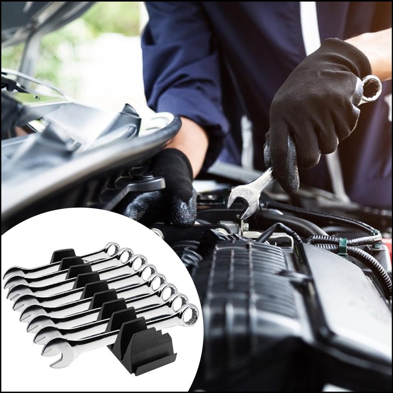 Kisbeibi Magnetic Wrench Organizer for 23 Wrenches, Improving Efficiency Modular