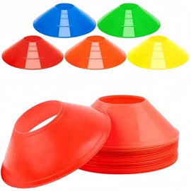 Wzenclave 15 Pack Sports Training Cones, Mini Football Cones, Agility Sports Cones, Football Basketball Running Training Sports Playing Field Cones Markers (Rose red, 15 pcs)