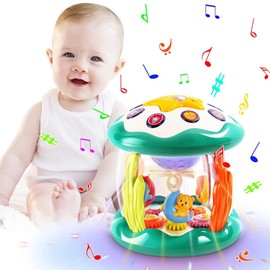 TENGEE Musical Instrument, Educational Toy, For 1 Year, 2 Years, 3 Years, Drum, Musical Toy, Popular Rankings, 7 Color Rotation Lights, 10 Tunes Melody, 8 Types of Musical Instrument Sound Effects,