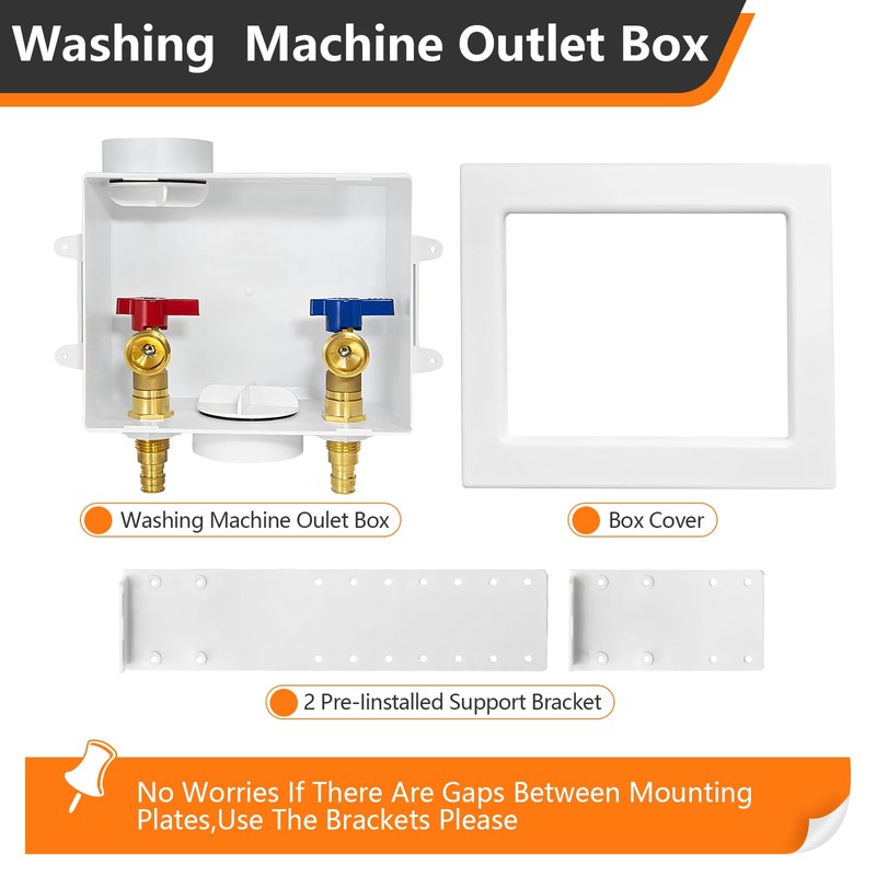 HeSun Washing Machine Outlet Box,Pex A Expansion Washer Box with