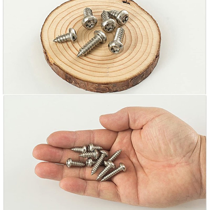 Qrity 100PCS M4x10mm Self Tapping Screw, Torx Pan Head Screws,