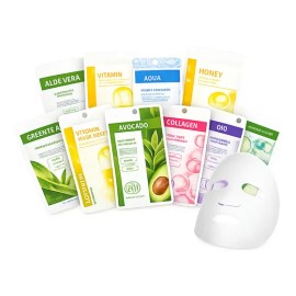 Pack 11 Skin Active Mascarillas Faciles Tela Efecto Detox y Reduccion de Opacidad para un Tono Uniforme e Iluminado Express Aclara con Vitamina C y Acido Hialuronico Lamelin