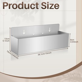 Tanlade 2 Pieces 15 Inch Single Speed Rail Stainless Steel Liquor Bottle Holder Wall Mounted Spray Bottle Rack Drink Rail Shelf for Bars, Silver