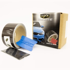 Smoked Chrome Delete Roll - Shadow Chrome Tint - Luxe LightWrap Professional Grade Vinyl Wrap Tape, Kit Includes Squeegee (2 in x 75 ft)
