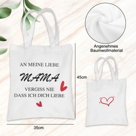 NYTGAH Muttertagsgeschenk, Baumwoll Jutebeutel Geschenk Mama, Bedruckte Tote Bag, Geeignet als Geburtstagsgeschenk, Thanksgiving-Geschenk, um Ihre Liebe zu Zeigen
