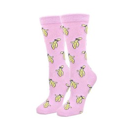 Bigfoot Sock Co. Hot Bananas One Size Fits Most Purple Ladies Crew Socks