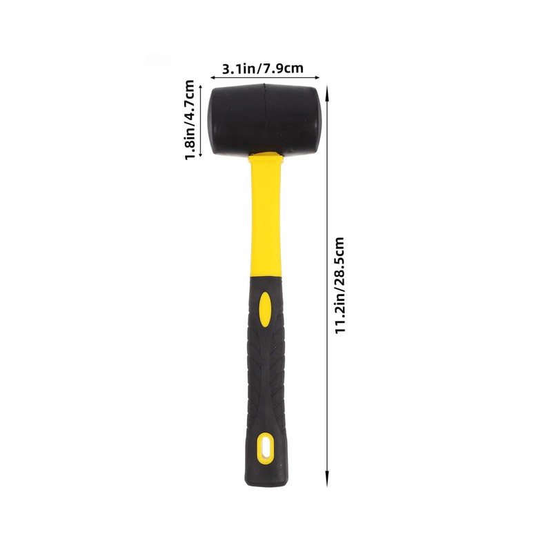 SHINEOFI Rubber Mallet with Rubber Handle Durable Soft Hammer for