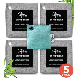 California Home Goods 5 PACK AIR PURIFYING BAMBOO CHARCOAL BAGS 4-200G + 1-60G CAR & AIR DEODORIZER