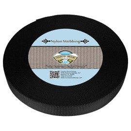 Country Brook Design - Durable 5/8 Inch Heavy Duty Nylon Webbing - 30+ Vibrant Colors (Black, 10 Yards)