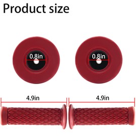 Motorcycle Hand Grips, Non Slip Rubber Bar for 7/8" 22mm/24mm Handles, Vintage Motorbike Thruster Grip, Handlebar for Hand Comfort, Universal for Motocross Scooter Dirt Bike, Open End (Wine Red)