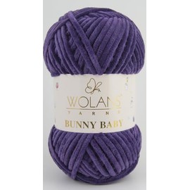 Wolans Bunny Baby Chenile Style Yarn Wool 72 Colours Available 100g Balls (Purple Col 16)
