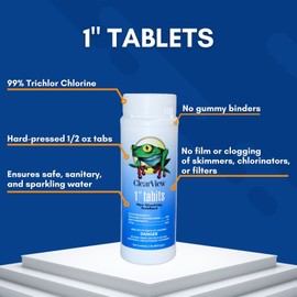 Oreq 1" Inch Chlorine Tablets for Pools, Hot Tubs, and Spas - 2 Lbs (1 Pack)
