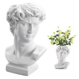 David Statue Flower Vase, David Head Bust Sculpture Planter, Resin Art Craft Sculpture Desktop Jewellery Holder Indoor Outdoor Succulent Sketch Practice Gift