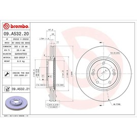 BREMBO Disco De Freno Delantero Izquierdo O Derecho Compatible con KIA SOUL de 2016 a 2019