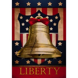 America Forever Liberty Bell Garden Flag - 4th of July, Memorial Day, American Independence Day Patriotic Garden Flag - Seasonal Yard Outdoor Decorative Double Sided Flag - 12.5 x 18 Inches