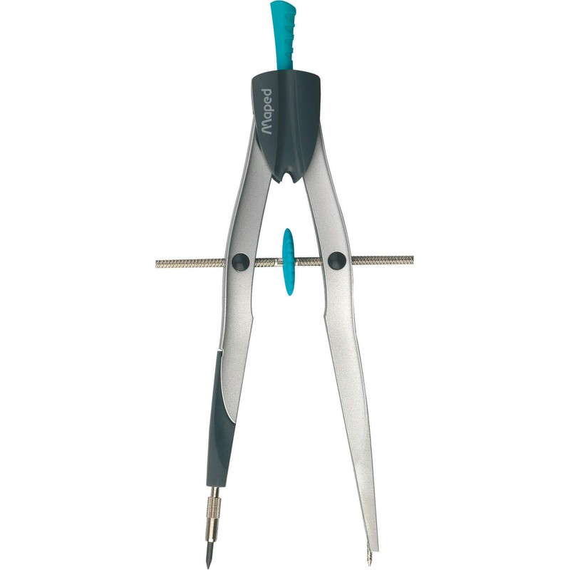 Maped Precision Metal Bow Compass & Protractor, 3 Piece Set