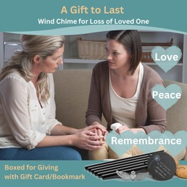 Campanas de viento conmemorativas para la pérdida de un ser querido, campanillas de viento de condolencias, campanillas de viento conmemorativas, tamaño grande de 26 pulgadas, color negro, campanillas de viento de duelo al aire última intervensión, regal