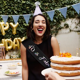 BAHABY 40th Birthday Decorations for Women 40th Birthday Sash 40 & Fabulous 40th Birthday Gifts for Women- Black