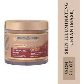 Roots & Herbs Ayurvedic Natural Treatment 100% Vegan Ashwagandha Skin Illuminating Face Ubtan - 100 gm