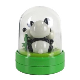 3 Pandas Family Heads Bob & Shake Solar Power Figurine 4"H New