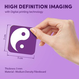 1 x Square MDF Magnets - Purple Yin Yang Yoga Meditation 5238