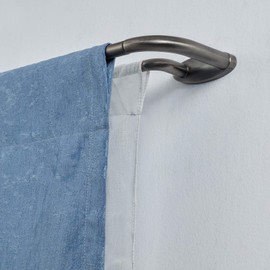 Double Curtain Rods Matte Brushed Grey,Room Darkening Curtain Rod 28-48 Inches,Adjustable 3/4 Inches Front and 5/8 Inches Back Quality Metal Window Curtain Rod,Wrap Around Design