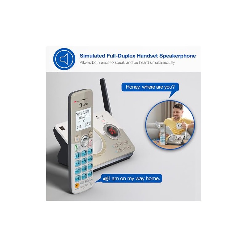 AT&T DL72219 DECT 6.0 - Teléfono inalámbrico de 2 Auriculares