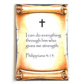 Philippians 4:13 Bible Verse Fridge Magnet (2.5 x 3.5 inches)