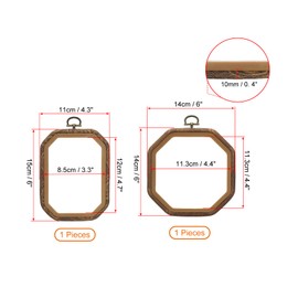 PATIKIL 2 Sizes Embroidery Hoops Set, 2 Pieces Imitated Wood Octagonal Frame Cross Stitch Hoop Ring for Embroidery Art Craft Sewing Ornaments Hanging Decoration