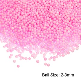 MECCANIXITY Foam Beads Foam Balls 2-3mm for Wedding and Party Decorations, Tiny Packing Balls, Arts DIY Crafts Supplies (Pink,1 Pack Approx 4000pcs)