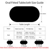 Wolkemer Fitted Oval Tablecloth Spandex Stretch Black Cocktail Table Cover