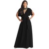 KOH KOH Plus Size Womens Long Formal Short Sleeve Cocktail