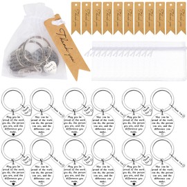 KEYIDO 36PCS Thank You Gifts Thank You Employees Keyring Appreciation Gifts for Carers Thank you Gifts Multipack for Staff Team Colleagues Nurse Mentor Volunteer Social Worker
