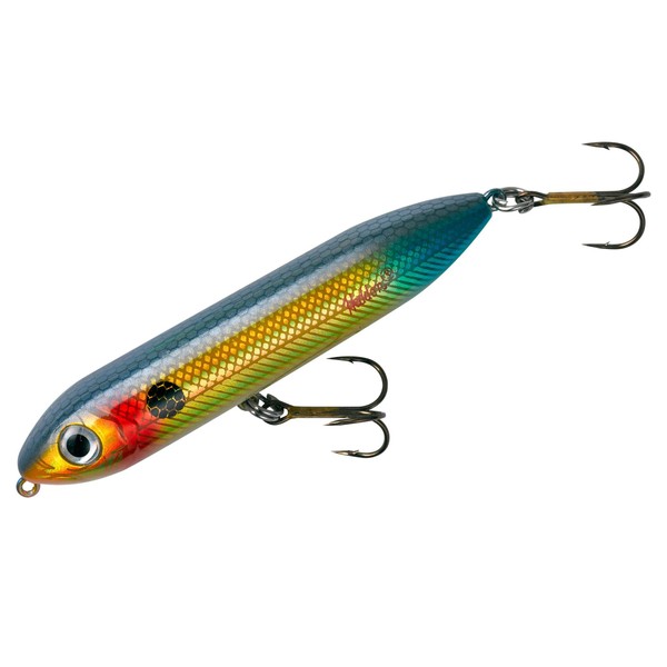 Heddon Super Spook Topwater Fishing Lure for Saltwater and Freshwater, Wounded Shad, Super Spook Jr (1/2 oz)