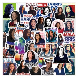 55 Pack Kamala Harris 2024 Sticker Vote Democratic Stickers Kamala Decal Funny USA Presidential Election Stickers for Laptop Phone Car Water Bottle Bulk Decorations Supplies (Harris)